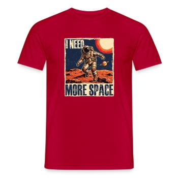 Ich brauche mehr Weltraumastronomie-Humor - Männer T-Shirt - Rot - Vorne - AI Model Male 178 dark (178cm)
