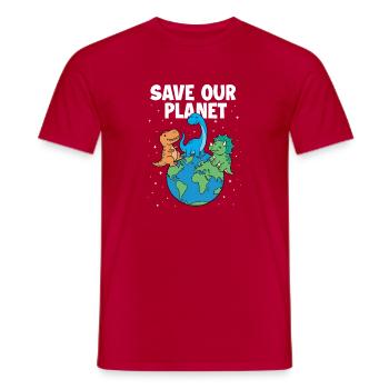 Sauver notre planète Climat Environnement - T-shirt homme - rouge - Devant - AI Model Male 178 dark (178cm)
