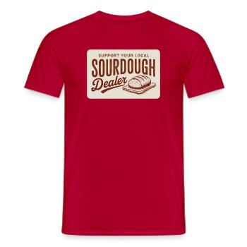 Sauerteighändler-Vintage-Abzeichen - Männer T-Shirt - Rot - Vorne - AI Model Male 178 dark (178cm)