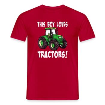 Dieser Junge liebt Traktoren - Männer T-Shirt - Rot - Vorne - AI Model Male 178 dark (178cm)