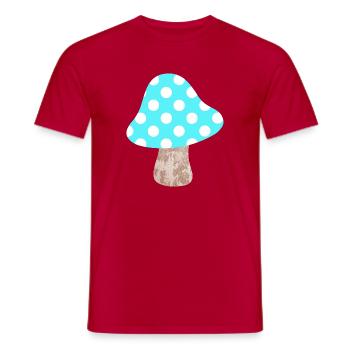 Pilz hellblau Dots Punkte Glück Kinderzimmer Wald - Männer T-Shirt - Rot - Vorne - AI Model Male 178 dark (178cm)