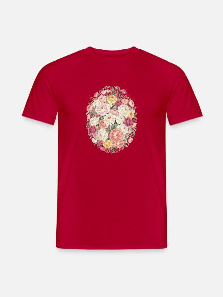 Pastel Blossom Oval Rose Bouquet - Men's T-Shirt - red