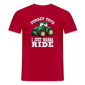 I want to drive a tractor - Men's T-Shirt - red - Front - AI Model Male 178 dark (178cm)