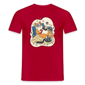 Cinema hangover in popcorn paradise - Men's T-Shirt - red - Front - AI Model Male 178 dark (178cm)