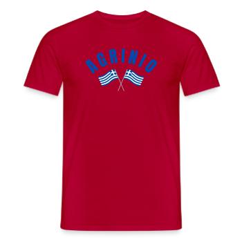 Bogen-Agrinio mit griechischen Flaggen - Männer T-Shirt - Rot - Vorne - AI Model Male 178 dark (178cm)