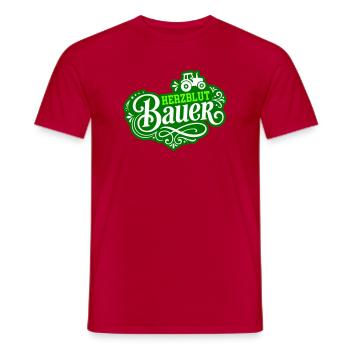 Herzblut Bauer Traktor - Männer T-Shirt - Rot - Vorne - AI Model Male 178 dark (178cm)