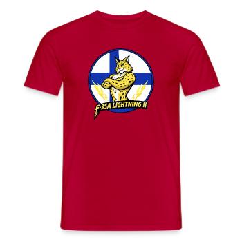 Lynx finlandais Ligthning2 - T-shirt homme - rouge - Devant - AI Model Male 178 dark (178cm)