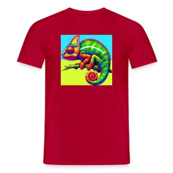 chameleon - Men's T-Shirt - red - Front - AI Model Male 178 dark (178cm)