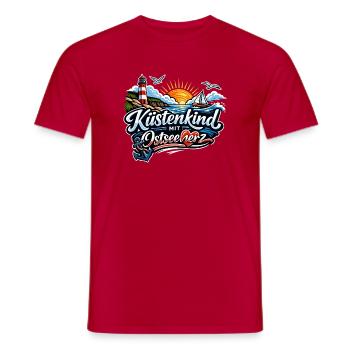 Küstenkind Ostseeherz Design - Männer T-Shirt - Rot - Vorne - AI Model Male 178 dark (178cm)