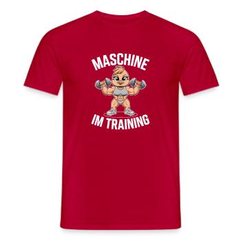  Maschine Im Training Fitness Bodybuilding Ente - Männer T-Shirt - Rot - Vorne - AI Model Male 178 dark (178cm)