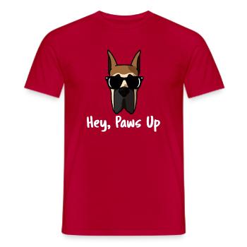 Hey Paws Up Great Dane Dog Sunglasses - Men's T-Shirt - red - Front - AI Model Male 178 dark (178cm)