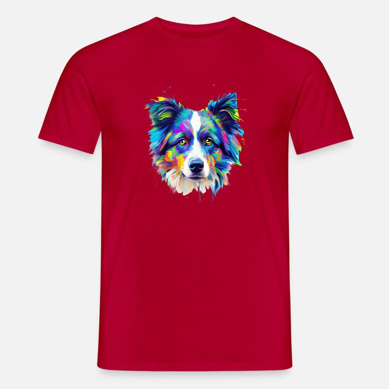 Bunte Australian Shepherd-Kunst - Männer T-Shirt - Rot