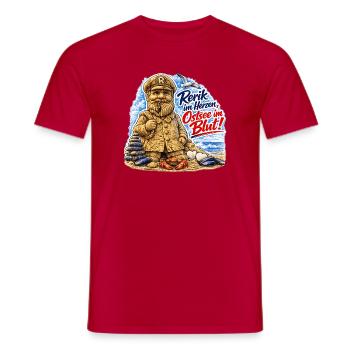Rerik Ostsee Herzblut Strandmotiv - Männer T-Shirt - Rot - Vorne - AI Model Male 178 dark (178cm)