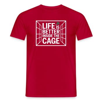 Padel Spieler Life Is Better Inside The Cage Padel - Männer T-Shirt - Rot - Vorne - AI Model Male 178 dark (178cm)