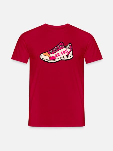 Chaussures de marathon à pied Course - T-shirt homme - rouge