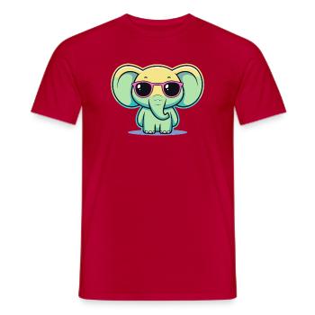 Pastel Elephant Pink Glasses - Men's T-Shirt - red - Front - AI Model Male 178 dark (178cm)