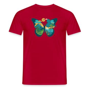 Butterfly Interior Landscapes - Men's T-Shirt - red - Front - AI Model Male 178 dark (178cm)