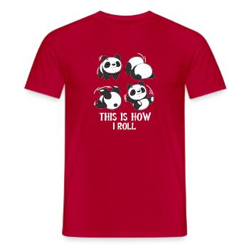 Panda Roll Somersault Roller Gymnastics - Men's T-Shirt - red - Front - AI Model Male 178 dark (178cm)