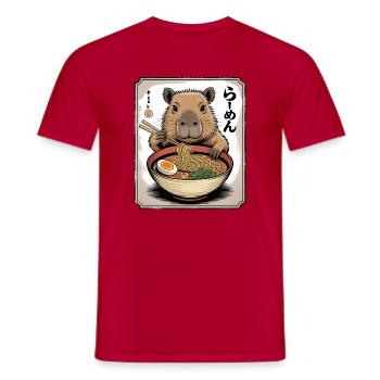 Capybara Ramen Bowl - Men's T-Shirt - red - Front - AI Model Male 178 dark (178cm)
