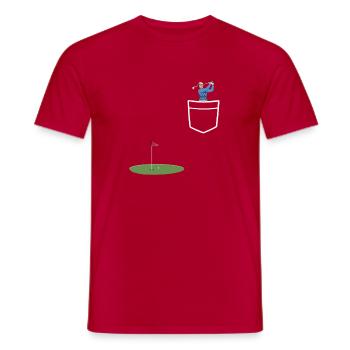 Golfer in pocket pocket - Men's T-Shirt - red - Front - AI Model Male 178 dark (178cm)