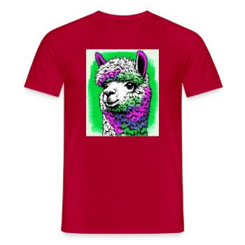 Alpaca - Men's T-Shirt - red - Front - AI Model Male 178 dark (178cm)