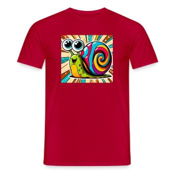 Snail - Men's T-Shirt - red - Front - AI Model Male 178 dark (178cm)