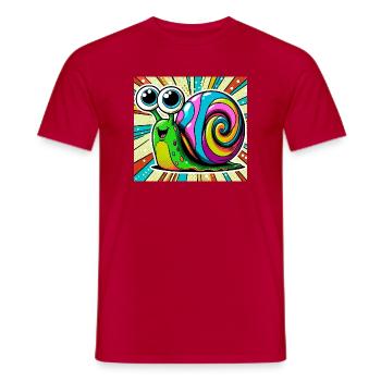 Snail - Men's T-Shirt - red - Front - AI Model Male 178 dark (178cm)