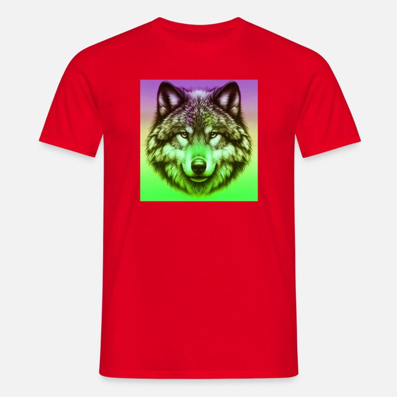 Wolf - Männer T-Shirt - Rot