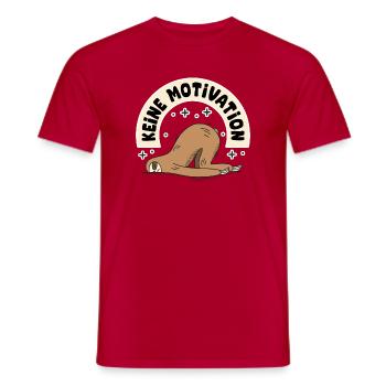 Lustiges Faultier T-Shirt – Keine Motivation  - Männer T-Shirt - Rot - Vorne - AI Model Male 178 dark (178cm)