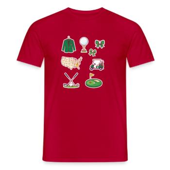 Golf-Universum Sticker-Set - Männer T-Shirt - Rot - Vorne - AI Model Male 178 dark (178cm)