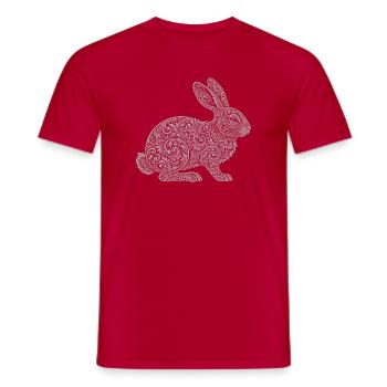 Lièvre - T-shirt homme - rouge - Devant - AI Model Male 178 dark (178cm)