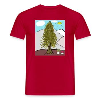 Großer Baum im Sonnental Pilze Pilz - Männer T-Shirt - Rot - Vorne - AI Model Male 178 dark (178cm)