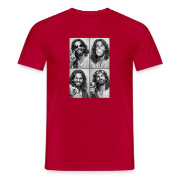 Strip photo de Jésus-Christ - T-shirt homme - rouge - Devant - AI Model Male 178 dark (178cm)