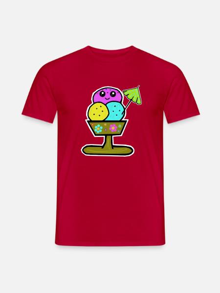 Bunter Eisbecher Eiscreme Eiskreme Eis - Men's T-Shirt - red