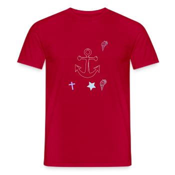 Maritim Anker Kreuz Eiscrem - Men's T-Shirt - red - Front - AI Model Male 178 dark (178cm)