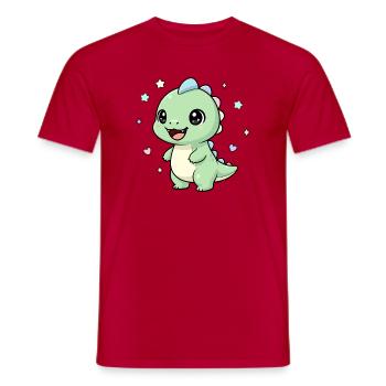 Pastell Dino Sternenzauber - Männer T-Shirt - Rot - Vorne - AI Model Male 178 dark (178cm)