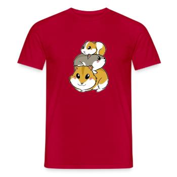 Pyramide de cochons d’Inde hamster mignonne - T-shirt homme - rouge - Devant - AI Model Male 178 dark (178cm)