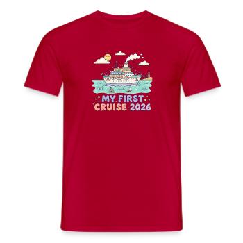 My first cruise in 2026 - Men's T-Shirt - red - Front - AI Model Male 178 dark (178cm)