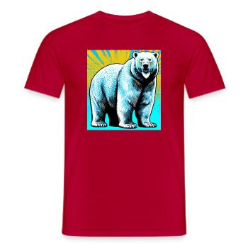 polar bear - Men's T-Shirt - red - Front - AI Model Male 178 dark (178cm)