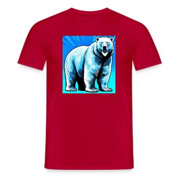 ours blanc - T-shirt homme - rouge - Devant - AI Model Male 178 dark (178cm)