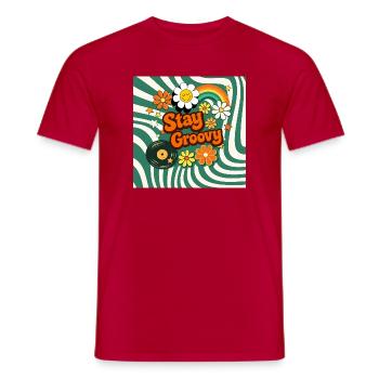 Stile floreale retrò - T-shirt uomo - rosso - Fronte - AI Model Male 178 dark (178cm)