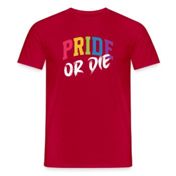 LGBT-Pride-Monat – Pride or Die - Männer T-Shirt - Rot - Vorne - AI Model Male 178 dark (178cm)