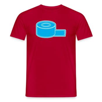 Klebeband Tape Rolle Outline - Männer T-Shirt - Rot - Vorne - AI Model Male 178 dark (178cm)