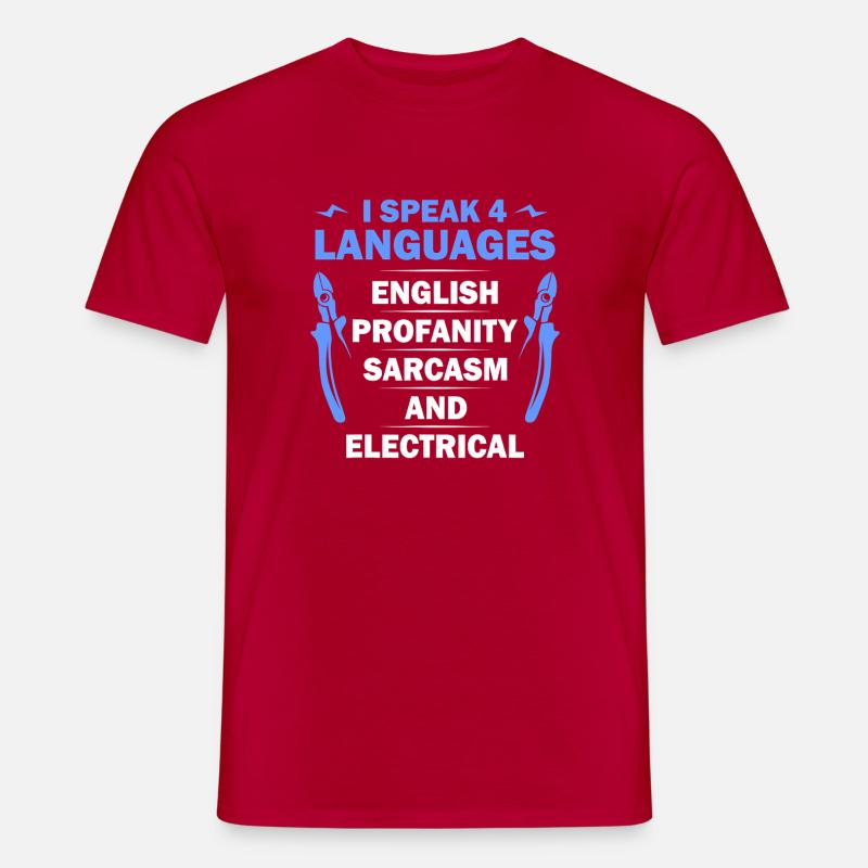 Languages, Sarcasm & Electrical Tee - Men’s T-shirt - red