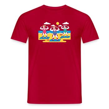 Kuh Yoga Strand - Männer T-Shirt - Rot - Vorne - AI Model Male 178 dark (178cm)