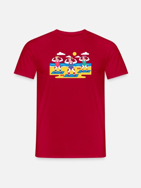 Cow Yoga Beach - Men's T-Shirt - red