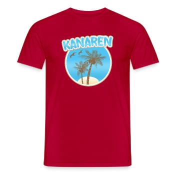 Kanaren Palmenstrand Logo - Männer T-Shirt - Rot - Vorne - AI Model Male 178 dark (178cm)