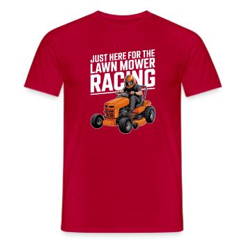 Course de tracteurs à pelouse Course de tondeuses à gazon - T-shirt homme - rouge - Devant - AI Model Male 178 dark (178cm)