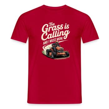 Course de tracteurs à pelouse Course de tondeuses à gazon - T-shirt homme - rouge - Devant - AI Model Male 178 dark (178cm)
