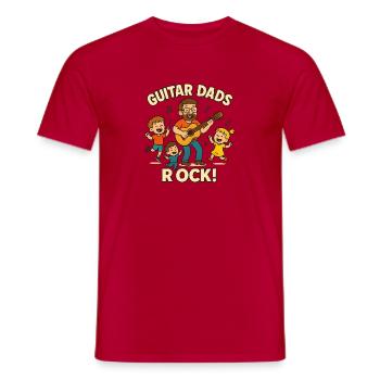 Guitar Dads Rock! Lustiges Gitarren Papa Shirt - Männer T-Shirt - Rot - Vorne - AI Model Male 178 dark (178cm)